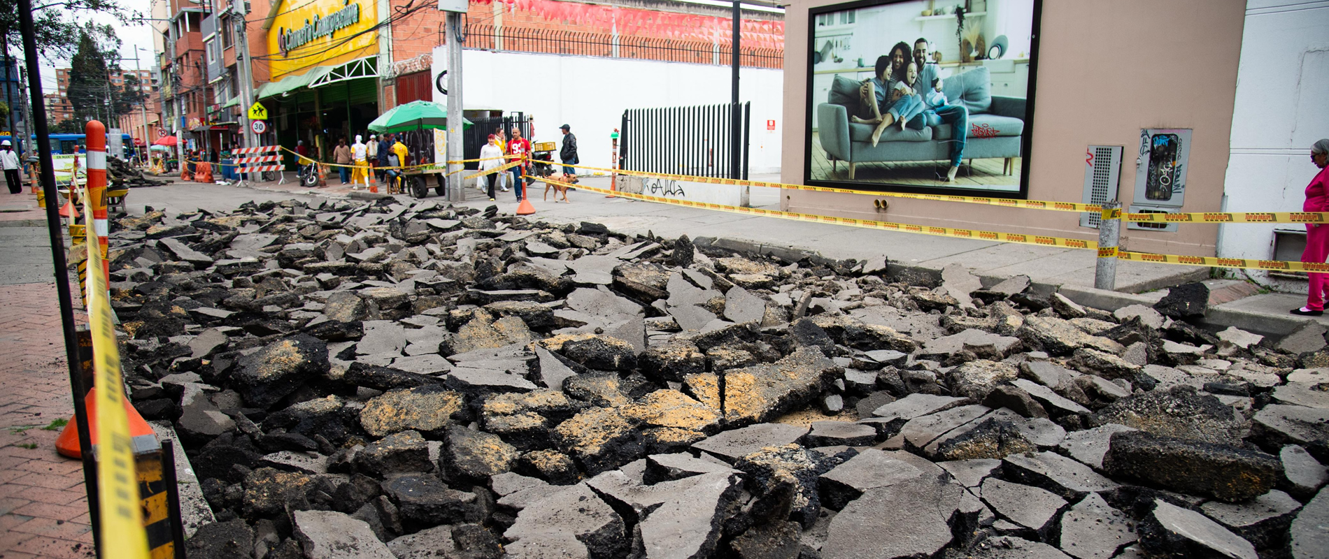 La Unidad de Mantenimiento Vial realizó importante intervención en el barrio Britalia, localidad de Suba