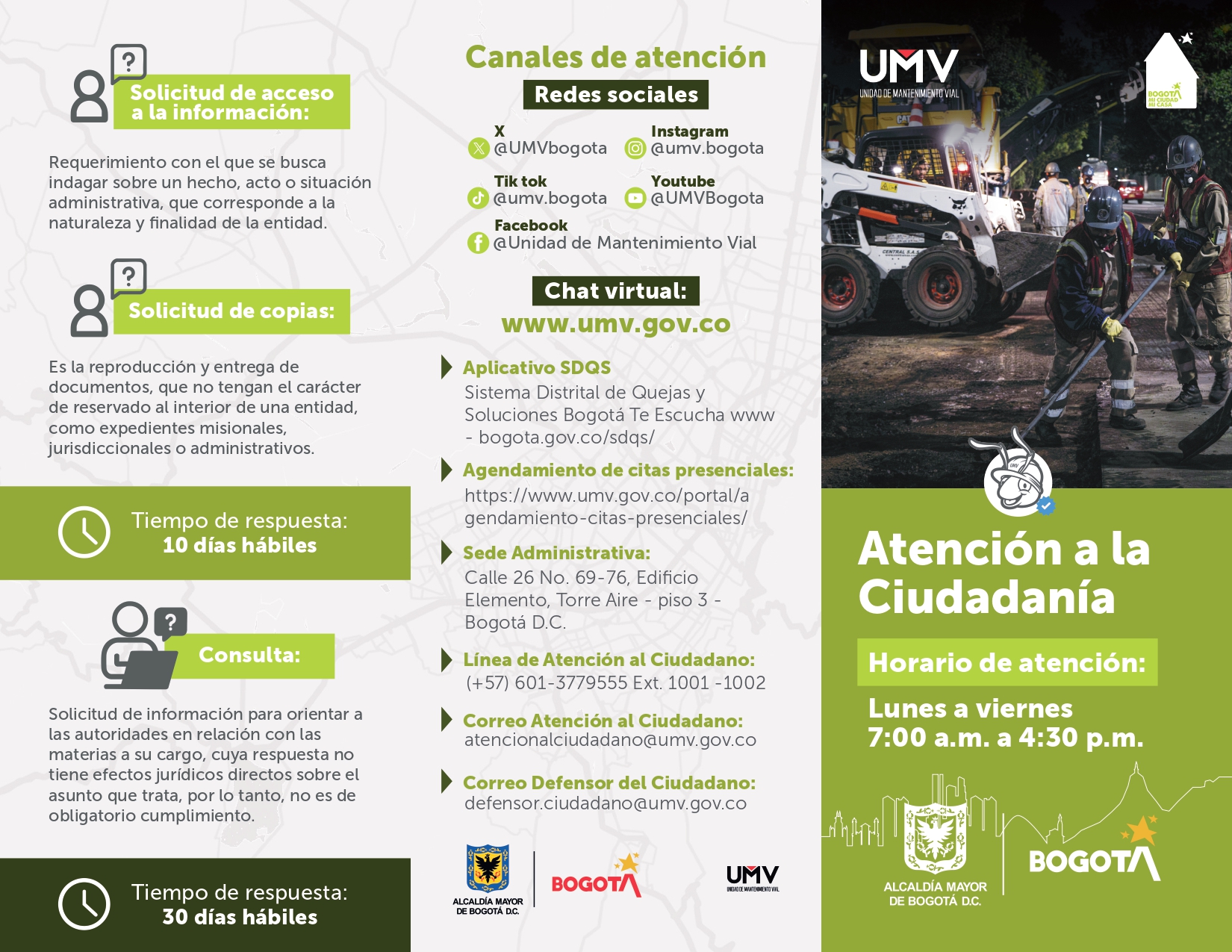 Folleto Servicio a la Ciudadanía y Grupos de Valor