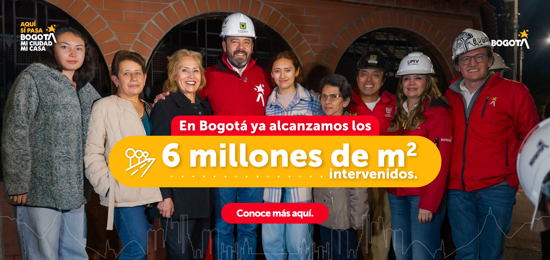 BannerSeisMillonesIntervenidos.jpg Bogotá supera los 6 millones de m2 conservados de vías, espacio público y andenes desde enero de 2024